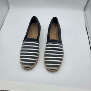 Clarks Collection Serena Paige Canvas Loafers Nautical Shoes Women's 7M
